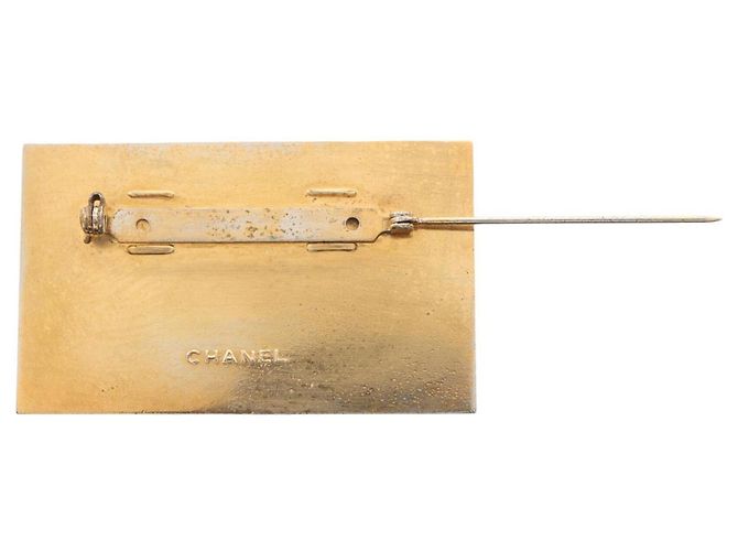 Spilla Logo Chanel placcata oro D'oro - vista 2
