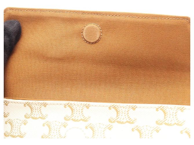 Céline Celine Triomphe Triangle Mini Schultertasche Braun Roh - Ansicht 4