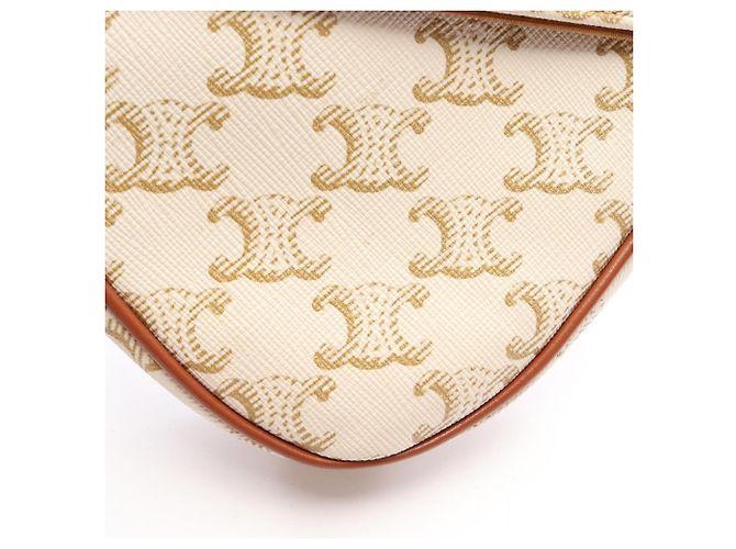 Céline Celine Triomphe Triangle Mini Schultertasche Braun Roh - Ansicht 5