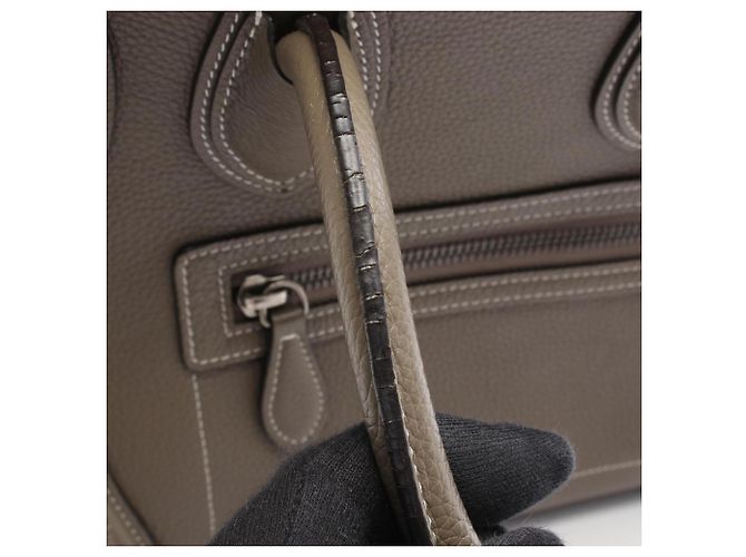 Céline Borsa Tote Celine Luggage Micro Shopper Marrone - vista 8