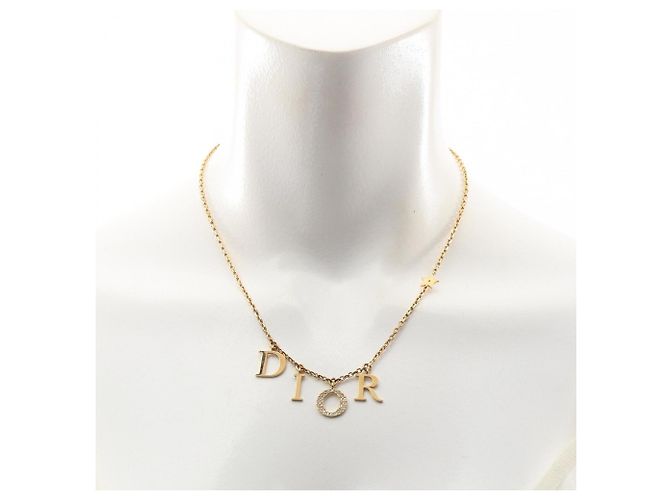 Collana Christian Dior placcata in oro e strass D'oro - vista 5