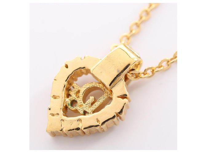 Collana a cuore con strass placcata oro Christian Dior D'oro - vista 2