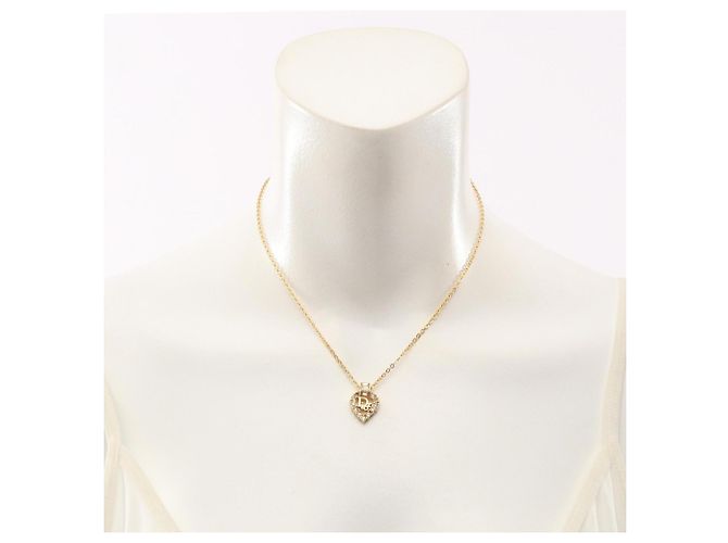 Collana a cuore con strass placcata oro Christian Dior D'oro - vista 6