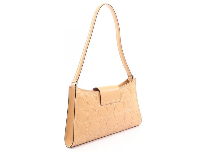 Borsa a tracolla Salvatore Ferragamo Gancini Beige - vista 2