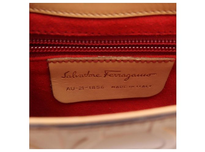 Borsa a tracolla Salvatore Ferragamo Gancini Beige - vista 4