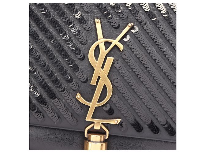 Borsa a Spalla Yves Saint Laurent Kate Tassel Nero - vista 10