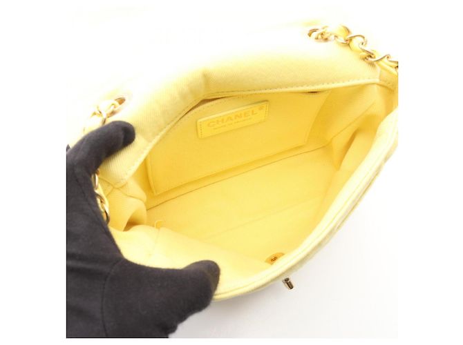 Borsa a Spalla Chanel COCO Yellow Denim Giallo - vista 3