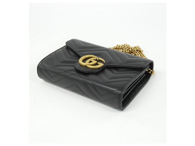 Bolso de hombro Gucci GG Marmont 474575 DTD1T Negro - vista 3