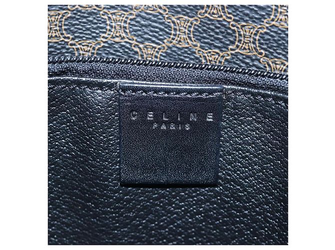 Céline Borsa Tote CELINE Macadam in tela PVC e pelle nera e oro Auth 191815V Nero D'oro - vista 15