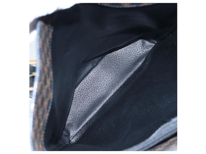 Céline Borsa Tote CELINE Macadam in tela PVC e pelle nera e oro Auth 191815V Nero D'oro - vista 16