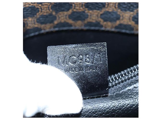 Céline Borsa Tote CELINE Macadam in tela PVC e pelle nera e oro Auth 191815V Nero D'oro - vista 22