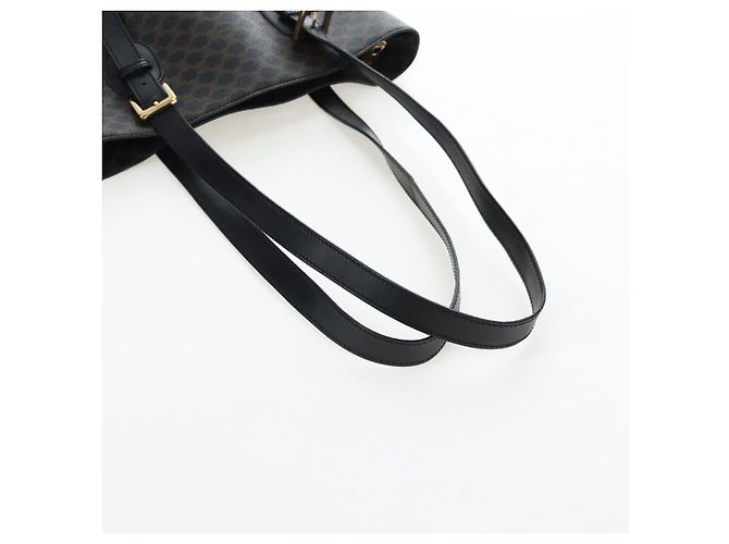 Céline Borsa Tote CELINE Macadam in tela PVC e pelle nera e oro Auth 191815V Nero D'oro - vista 7