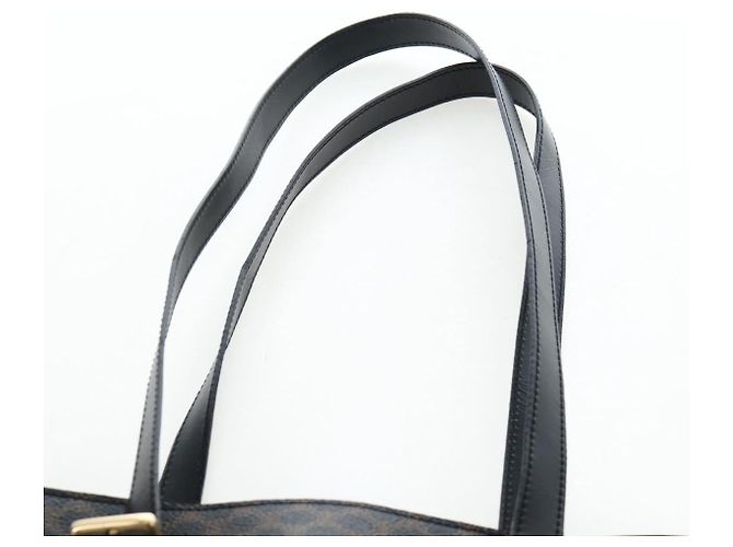 Céline Borsa Tote CELINE Macadam in tela PVC e pelle nera e oro Auth 191815V Nero D'oro - vista 8