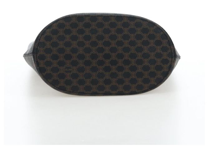 Céline Borsa Tote CELINE Macadam in tela PVC e pelle nera e oro Auth 191815V Nero D'oro - vista 9