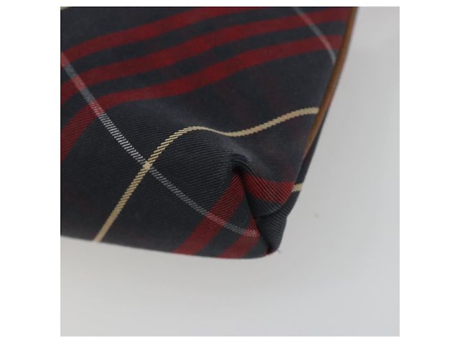 BURBERRY Nova Check Blue Label Hand Pouch Canvas Navy Silver Auth hk3935A Silber Marineblau - Ansicht 10