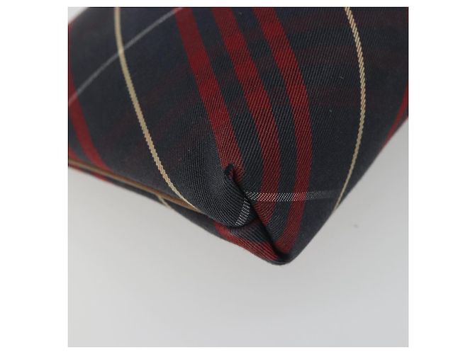BURBERRY Nova Check Blue Label Hand Pouch Canvas Navy Silver Auth hk3935A Silber Marineblau - Ansicht 11