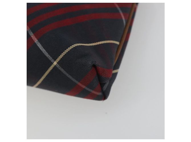 BURBERRY Nova Check Blue Label Hand Pouch Canvas Navy Silver Auth hk3935A Silber Marineblau - Ansicht 12