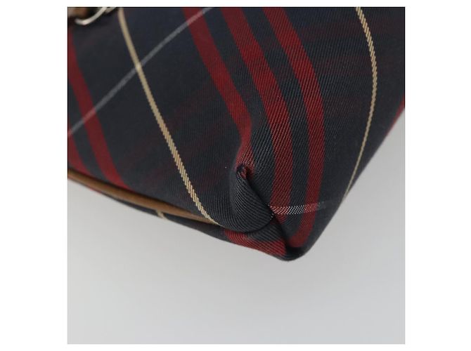 BURBERRY Nova Check Blue Label Hand Pouch Canvas Navy Silver Auth hk3935A Silber Marineblau - Ansicht 13