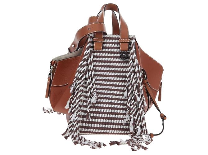 Borsa a mano LOEWE Hammock Small in pelle 2way Marrone Argento Auth 191725SAM - vista 13