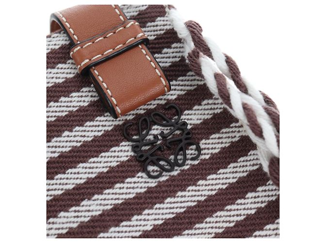 Borsa a mano LOEWE Hammock Small in pelle 2way Marrone Argento Auth 191725SAM - vista 20