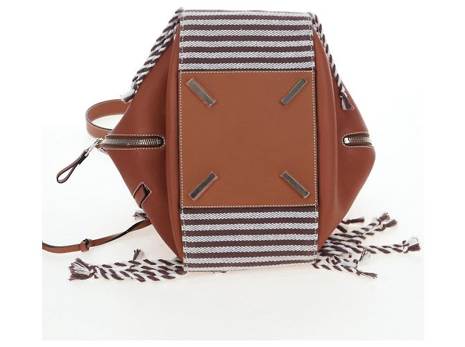 Borsa a mano LOEWE Hammock Small in pelle 2way Marrone Argento Auth 191725SAM - vista 5