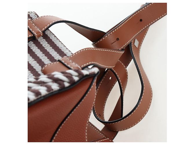 Borsa a mano LOEWE Hammock Small in pelle 2way Marrone Argento Auth 191725SAM - vista 8