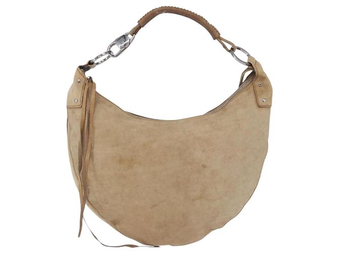 Borsa a Spalla GUCCI in Pelle Beige Argento 95726 Auth ep15181 - vista 2