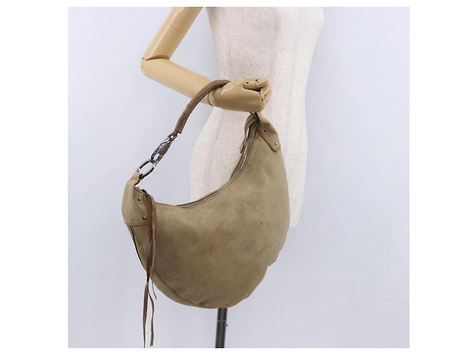 Borsa a Spalla GUCCI in Pelle Beige Argento 95726 Auth ep15181 - vista 24