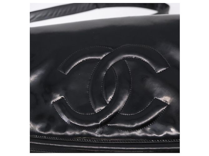 Borsa a Spalla CHANEL Vernice Nero CC Auth 192734 - vista 14