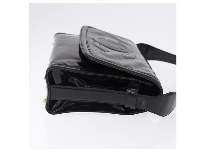 Borsa a Spalla CHANEL Vernice Nero CC Auth 192734 - vista 4