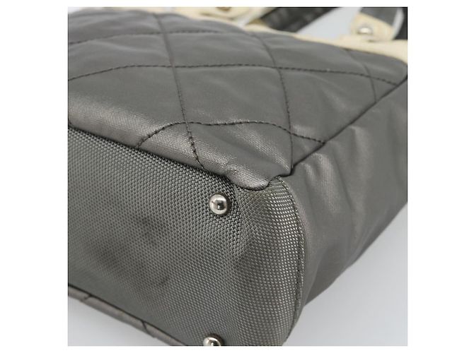 CHANEL Paris Biarritz PM Tote Bag aus beschichtetem Canvas mit silbernem CC Auth 191000 - Ansicht 12