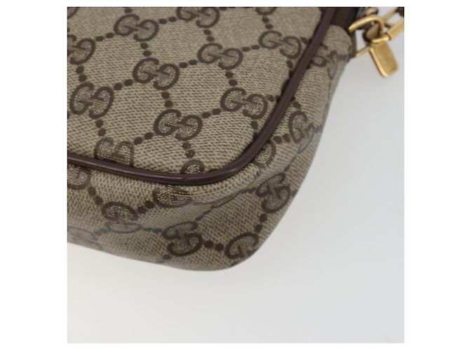 Sac à bandoulière GUCCI GG Supreme en PVC Beige Or 97 02 068 Auth kk692 Doré - vue 12