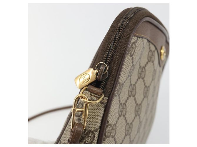 Sac à bandoulière GUCCI GG Supreme en PVC Beige Or 97 02 068 Auth kk692 Doré - vue 15