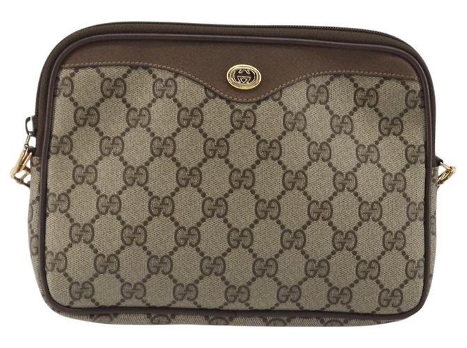 Sac à bandoulière GUCCI GG Supreme en PVC Beige Or 97 02 068 Auth kk692 Doré - vue 2