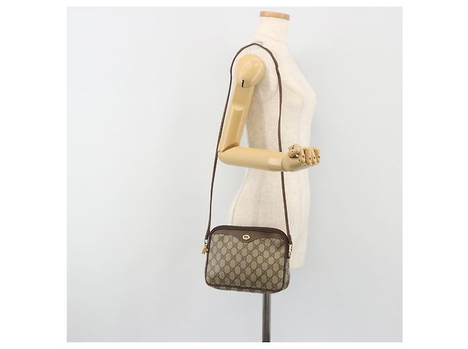 Sac à bandoulière GUCCI GG Supreme en PVC Beige Or 97 02 068 Auth kk692 Doré - vue 21