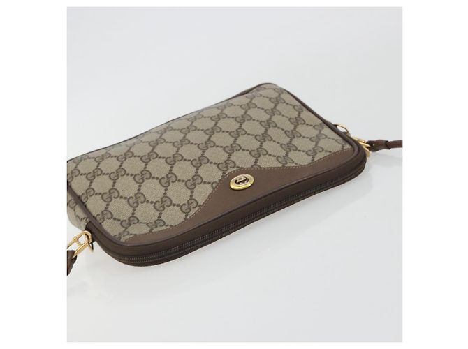 Sac à bandoulière GUCCI GG Supreme en PVC Beige Or 97 02 068 Auth kk692 Doré - vue 6