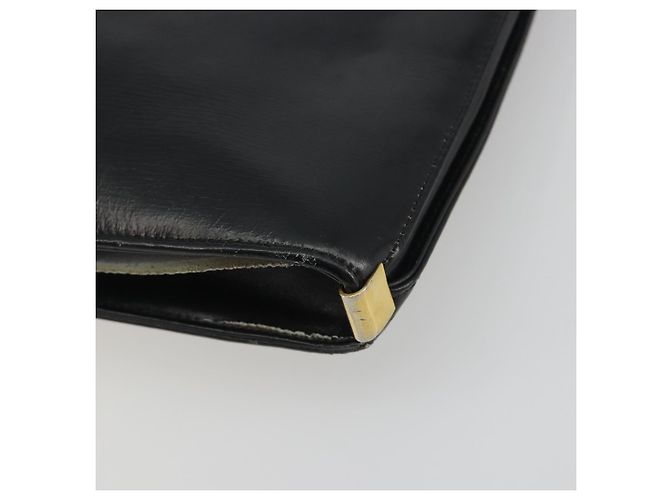 Borsa a tracolla Christian Dior in pelle di vitello nera e oro Auth 191075 Nero D'oro - vista 13