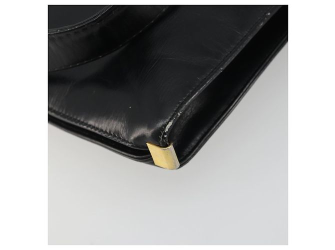 Borsa a tracolla Christian Dior in pelle di vitello nera e oro Auth 191075 Nero D'oro - vista 14