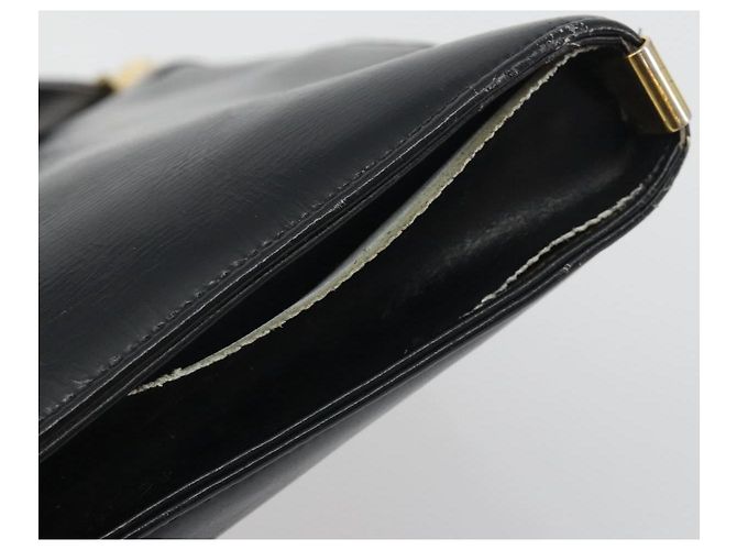Borsa a tracolla Christian Dior in pelle di vitello nera e oro Auth 191075 Nero D'oro - vista 15