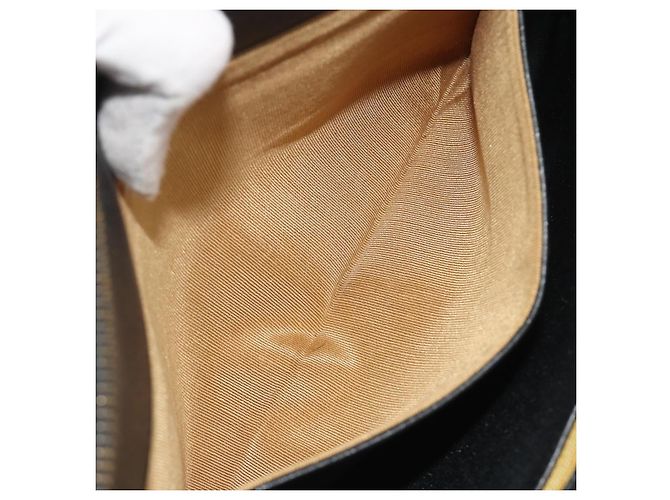 Borsa a tracolla Christian Dior in pelle di vitello nera e oro Auth 191075 Nero D'oro - vista 22