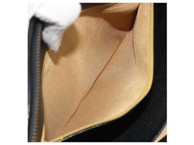 Borsa a tracolla Christian Dior in pelle di vitello nera e oro Auth 191075 Nero D'oro - vista 23