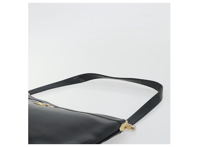 Borsa a tracolla Christian Dior in pelle di vitello nera e oro Auth 191075 Nero D'oro - vista 9