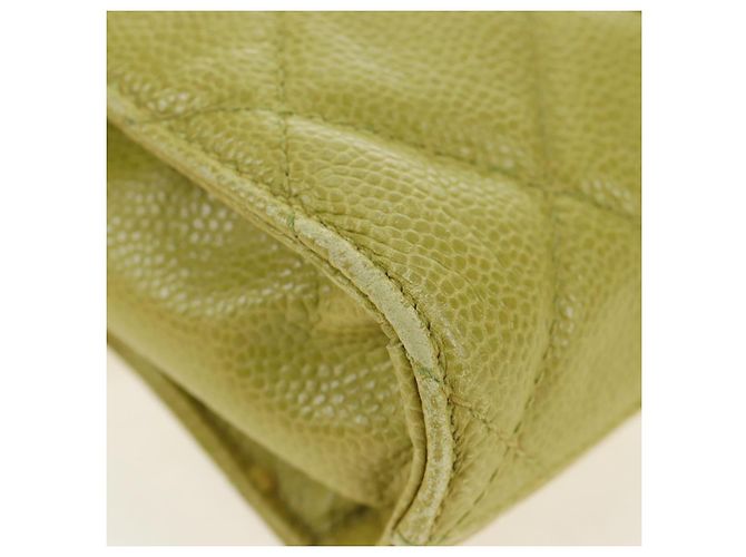 CHANEL Gürteltasche aus Caviar-Leder Limonengelb Gold CC Authentisch am12134V Golden - Ansicht 12