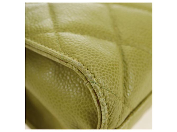 CHANEL Gürteltasche aus Caviar-Leder Limonengelb Gold CC Authentisch am12134V Golden - Ansicht 14