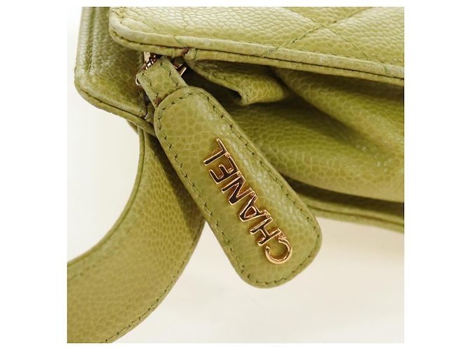 CHANEL Gürteltasche aus Caviar-Leder Limonengelb Gold CC Authentisch am12134V Golden - Ansicht 17