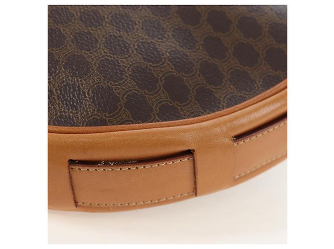 Céline Borsa a Spalla CELINE Macadam Canvas PVC Pelle Marrone Oro Auth 191822V D'oro - vista 13