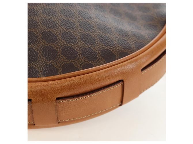 Céline Borsa a Spalla CELINE Macadam Canvas PVC Pelle Marrone Oro Auth 191822V D'oro - vista 15