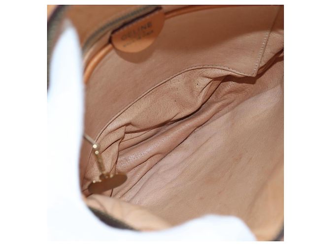 Céline Borsa a Spalla CELINE Macadam Canvas PVC Pelle Marrone Oro Auth 191822V D'oro - vista 18