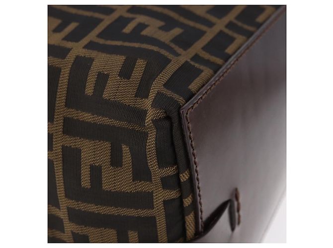 Borsa a Mano FENDI Zucca Canvas Nero Marrone Auth 193515 - vista 10