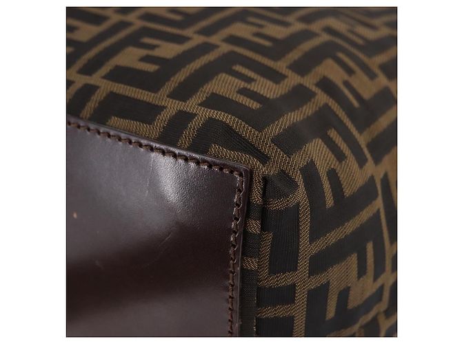Borsa a Mano FENDI Zucca Canvas Nero Marrone Auth 193515 - vista 11